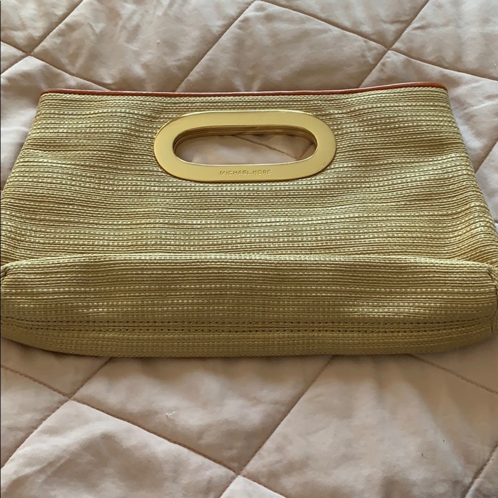 Michael Kors Straw Clutch